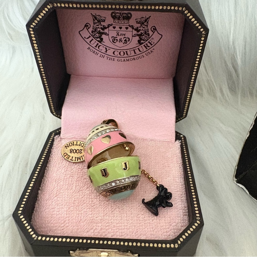RARE Juicy Couture Pastel Easter Egg w/Yorkie Charm